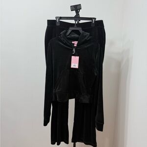Juicy Couture Black Velour Tracksuit Set